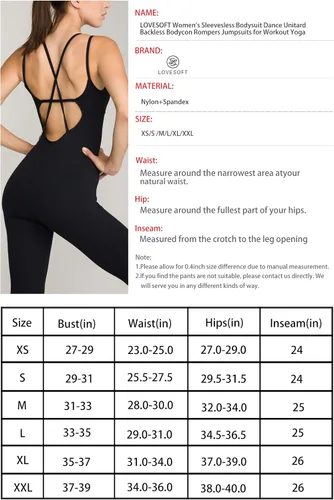 Vista 3 de LOVESOFT Body sin mangas para mujer, overol de baile, sin espalda, bodycon, para entrenamiento, yoga