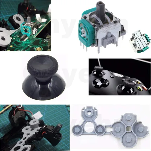 Vista 4 de Onyehn Reemplazo del joystick de mando de Xbox One 4 piezas de repuesto del sensor de joysticks analógicos 3D para Xbox One controlador con kit