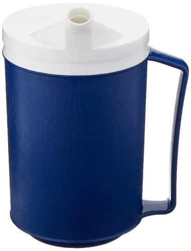 Vista 3 de Sammons Preston – Taza térmica con tapa, contenedor duradero para bebidas calientes y frías, té, batidos, 8 onzas, color azul, taza de café