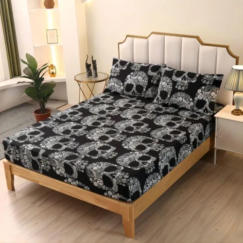 Vista 24 de SDIII Sábana bajera ajustable azul floral individual con 2 fundas de almohada, no incluye sábana encimera, microfibra suave azul vintage, sábanas