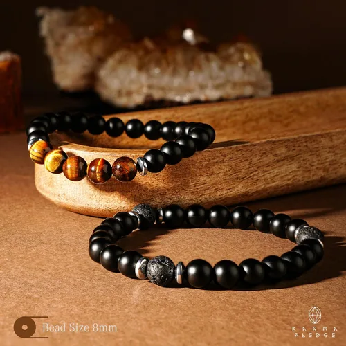 Vista 25 de Pulseras de cristal para mujeres y hombres, regalos de cumpleaños, hechas a mano de 0.236 in con cuentas de piedra para equilibrio de chakras