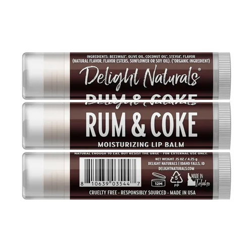 Vista 2 de Delight Naturals Bálsamo labial de ron y coca - Tubo único