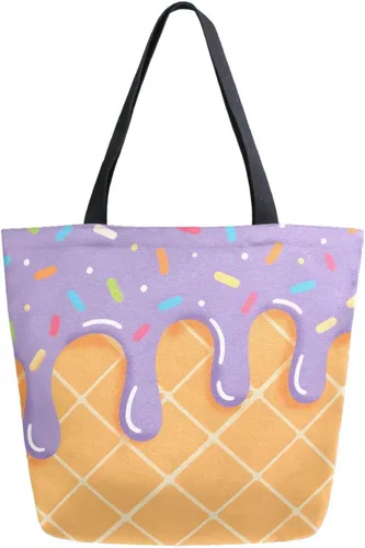 Vista 26 de ALAZA - Linda bolsa de lona grande con diseño de bulldog pug negro francés, reutilizable, para compras, con asas, resistente, lavable Multi 13