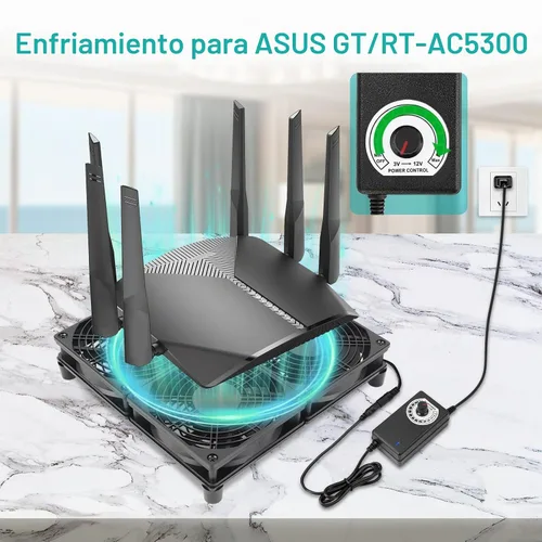 Vista 4 de Router Laptop Cooling Pad 4X 4.724 in Ventilador de computadora con enchufe de CA Ventilador de velocidad variable para bricolaje Electrónica Caja