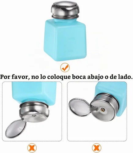 Vista 4 de HARFINGTON Dispensadores de alcohol solvente Push Down Botella dispensadora de líquido con tapa de acero inoxidable de sellado para limpiador