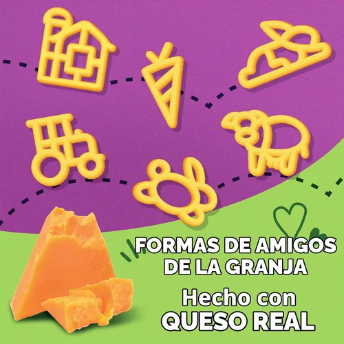 Vista 2 de Annie's Farm Friends and Cheddar, hecho con queso real y pasta orgánica, 6 onzas (paquete de 12)