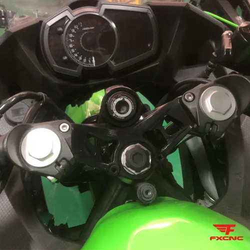 Vista 5 de PROCNC - Abrazadera de horquilla delantera para motocicleta Kawasaki Ninja 400 2018 2019 2020 2021 2022 (negro)