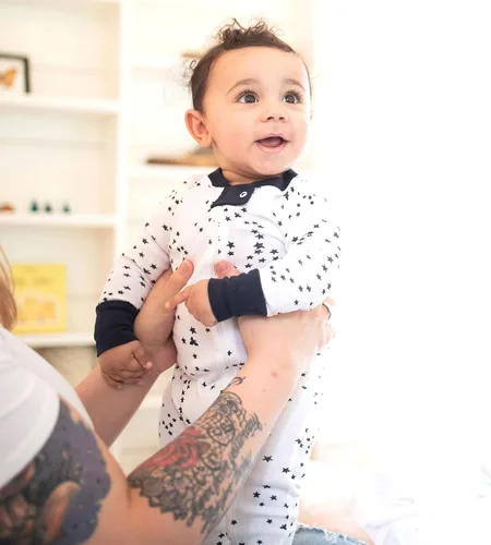 Vista 3 de Burts Bees Baby Pijama unisex para bebé con cremallera frontal antideslizante algodón orgánico