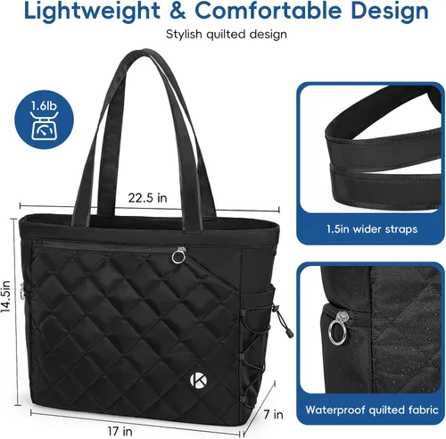 Vista 5 de KAVIGOR Bolsa de tenis con compartimento para zapatos - Bolsa extragrande acolchada para pickleball con capacidad para 2-4 raquetas, resistente al