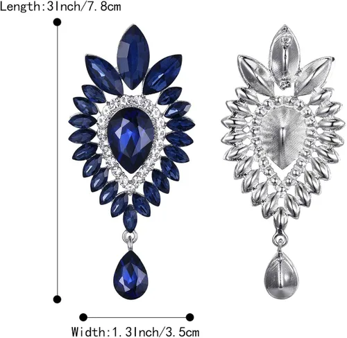 Vista 4 de BriLove Pulsera elástica para mujer, diseño de hojas con forma de marquesa.