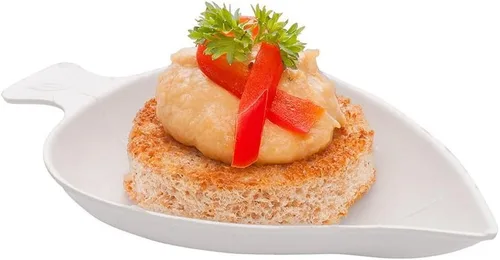 Vista 9 de Restaurantware Pulp Tek - Platos de degustación de 3.1 pulgadas, 100 platos desechables en forma de huevo, fáciles de sostener, mini platos de sabor