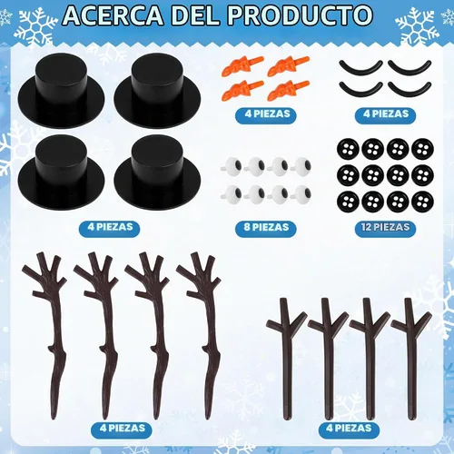 Vista 2 de 4 Pack de Manualidades Navideñas, Manualidad de Muñeco de Nieve de Arcilla de Secado al Aire, ¿Quieres Construir un Muñeco de Nieve? Rellenos