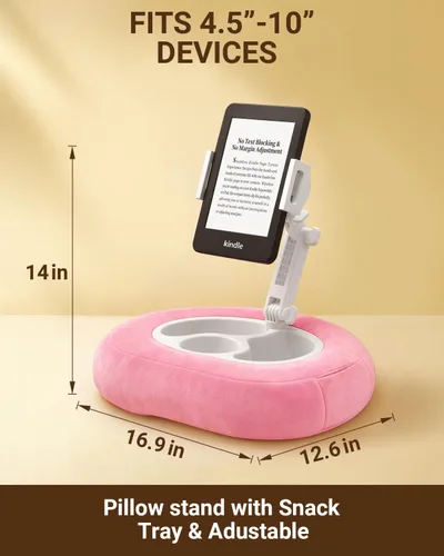 Vista 7 de Soporte de Almohada Kindle para Cama, Soporte Ajustable para Tableta y Teléfono para iPad, Kindle, Sofá – Soportes para Aperitivos y Bebidas, 50