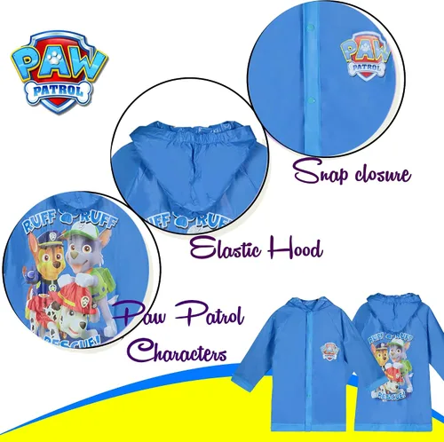 Vista 4 de Nickelodeon Paw Patrol - Protector impermeable con capucha para niños pequeños