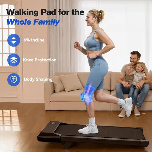 Vista 2 de SupeRun Caminadora portátil para guardar debajo del escritorio, 3 en 1, con pantalla LED, control remoto, silenciosa, de 2.5 HP, para uso en oficina