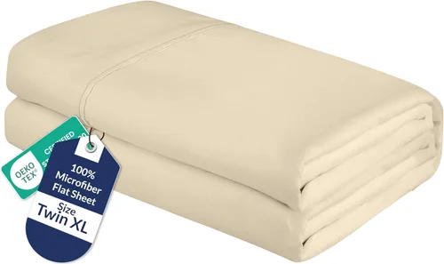 Vista 80 de Royale Linens Sábana Plana Individual – Sábanas Planas de Microfibra Cepillada Ultra Suave 1800 Solamente – Sin Arrugas y Resistentes a las Manchas
