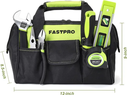 Vista 7 de FASTPRO Juego de herramientas de reparación del hogar de 215 piezas con bolsa de almacenamiento abierta de boca ancha de 12 pulgadas, kit de Verde