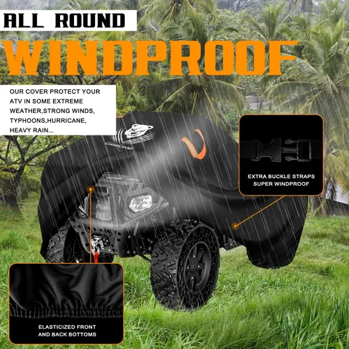 Vista 5 de ClawsCover - Cubiertas XXL(Plus) para ATV Quad de 88 Pulgadas, tela Oxford impermeable para exteriores, resistente, accesorios para 4 ruedas