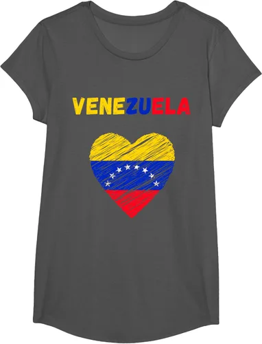 Vista 48 de Camiseta con la bandera venezolana con corazón de Venezuela, Negro