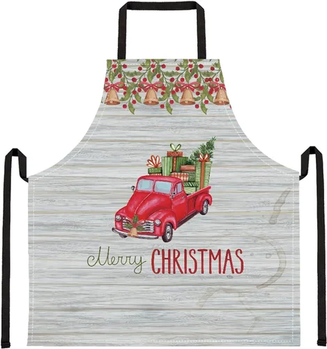 Vista 146 de Dreaweet Delantal de cocina unisex con cuello ajustable de Navidad
