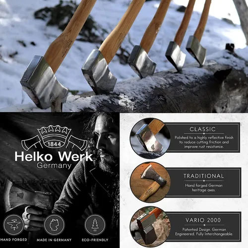 Vista 7 de 1844 Helko Werk Germany Colección de Hachas - Juego de 5 Hachas Clásicas - Hacha Expedición, Hacha Forestal, Hacha Exploradora, Hacha Artesano