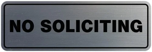 Vista 11 de Estándar No Soliciting Door/Wall Sign - Negro - Pequeño