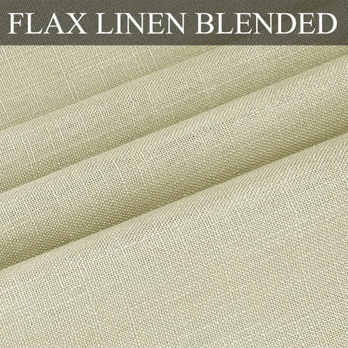 Vista 3 de Fcosie 38 pulgadas de ancho x 45 pulgadas de largo, cortinas de lino 100% opacas con revestimiento blanco, cortinas con aislamiento térmico, paneles