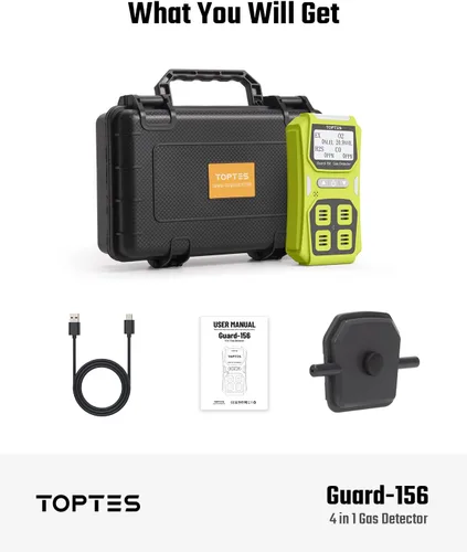 Vista 7 de Guard-156 - Detector de gas múltiple para H2S, CO, LEL y O2, modos de alarma triple (visual, vibración, sonido), respuesta rápida de 0.5s, diseño a