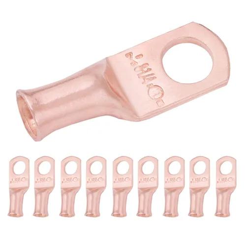 Vista 192 de SELTERM - 5 terminales de anillo resistentes para cable de batería, calibre 1/0 AWG, pernos de 1/2 pulgadas, terminales de calibre 0, ojales