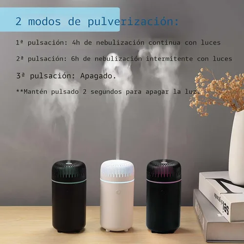 Vista 5 de Difusor de coche humidificador USB aromaterapia aceite esencial ambientador USB niebla fría mini difusor portátil para coche, hogar, oficina, Negro