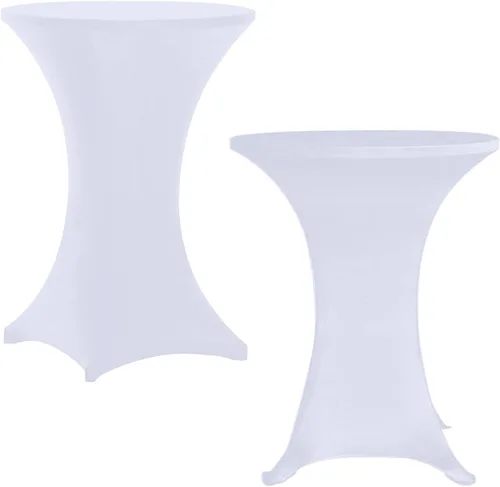 Vista 9 de 1 paquete de fundas para mesa de cóctel, mantel de elastano ajustado de 30"x42", mantel redondo elástico para mesas altas, fundas de mesa elásticas