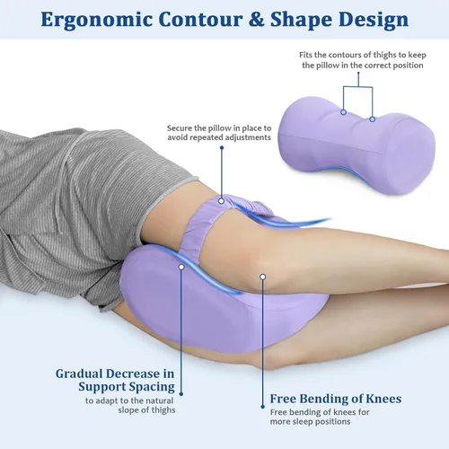 Vista 2 de KingPavonini Almohada de Rodilla Refrescante para Personas que Duermen de Lado con Dolor de Cadera, Almohada de Pierna de Espuma Viscoelástica