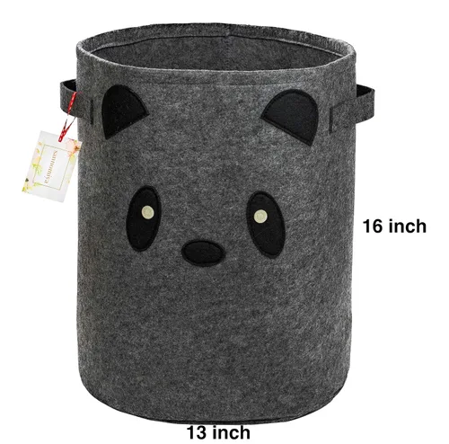 Vista 5 de Cesta plegable para lavandería y juguetes para niños, cesta de fieltro para bebé con asas fuertes y bonito diseño, cesta de lavandería para niños