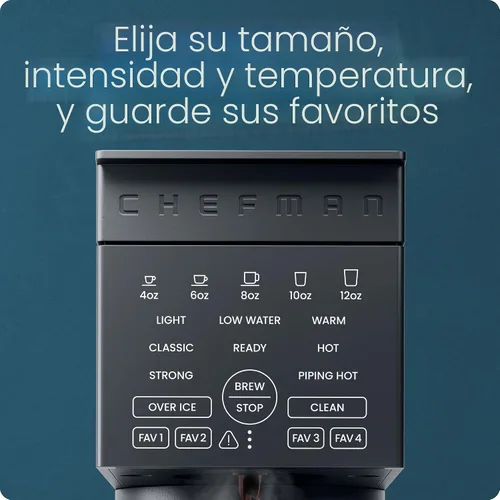 Vista 6 de Chefman Cafetera de una sola porción, funciona con K-Cup y café molido Medianoche