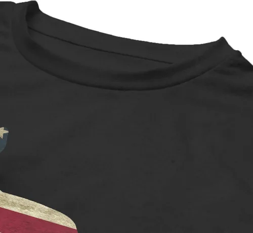 Vista 3 de Patriotic-Pitbull-American-Flag Womens Short Sleeve Cotton Crew-Neck Crop Top Basic T-Shirt