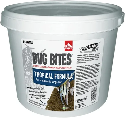 Vista 12 de Fluval Bug Bites - Alimento para peces tropicales, copos para peces pequeños a medianos, 0.63 onzas, A7330, marrón