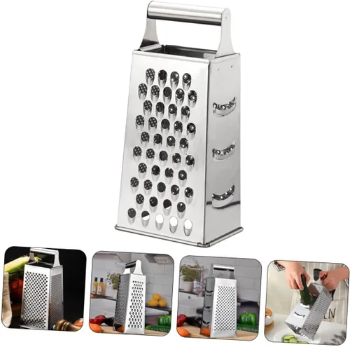 Vista 7 de Rallador de queso grande de acero inoxidable, cortador de verduras manual rotativo de cocina, ralladores de rebanadores de queso multifunción