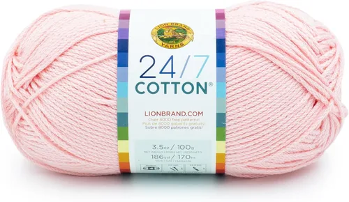Vista 88 de Lion Brand Yarn - Hilo ligero 24/7 de algodón para tejer, hacer ganchillo y manualidades, Ámbar, paquete de 1 Light Worsted 100% Mercerized Cotton