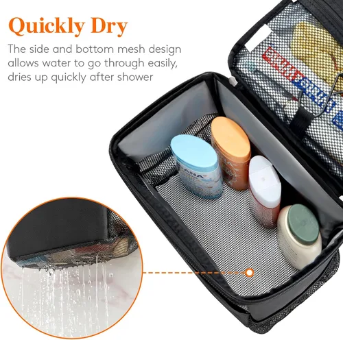 Vista 5 de Lifewit Bolsa Organizadora de Ducha de Malla Portátil Artículos Esenciales para Dormitorio Universitario Canasta Tote Organizadora para Baño
