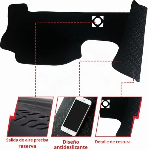 Vista 2 de Tapete para cubierta de tablero de instrumentos compatible con Cadillac CTS 2003-2007, protector antideslizante con protección solar (2003-2007)