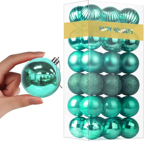 Vista 50 de Esferas pequeñas de bronce de 1.6 pulgadas para decoración del árbol de Navidad, adornos inastillables para cumpleaños, Halloween, vacaciones, boda