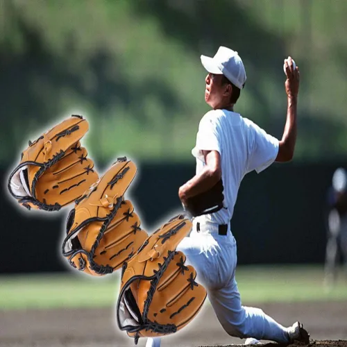 Vista 7 de Guantes de béisbol y sóftbol – Lanzamiento con mano derecha de 10.5 pulgadas para niños, jóvenes y adultos, guante de béisbol fácil de romper