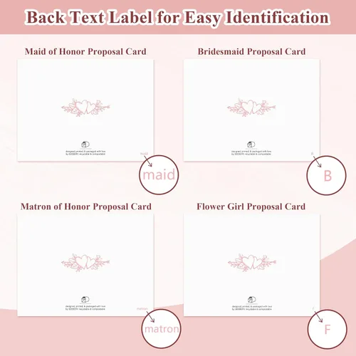 Vista 2 de 10 tarjetas para raspar propuestas de dama de honor, 6 damas de honor, 1 dama de honor, 1 matrona de honor, 2 niñas de flores. Regalos únicos