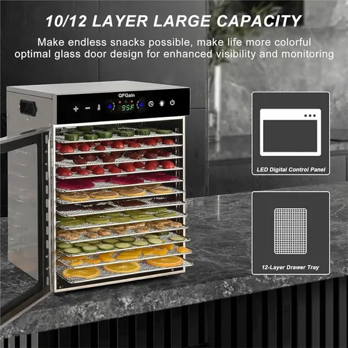 Vista 5 de Food Dehydrator，Freeze Dryer Machine， Large Capacity Food Processor For Dried Meat/vegetables/fruit/meat/dog Sweets(110v,10Layer)