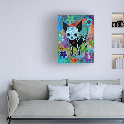 Vista 3 de Prisarts - Lienzo decorativo para pared con cara negra de perro chihuahua, 14 x 19 pulgadas