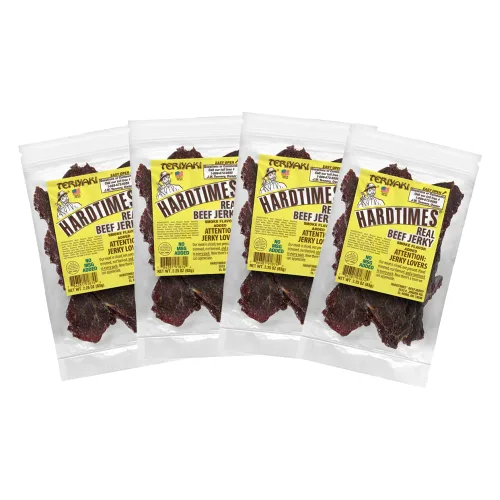 Vista 17 de Hardtimes Carne Seca Artesanal de Vaca - Sabor a Pimienta Negra - Paquete de 3 bolsas de 2.25 oz