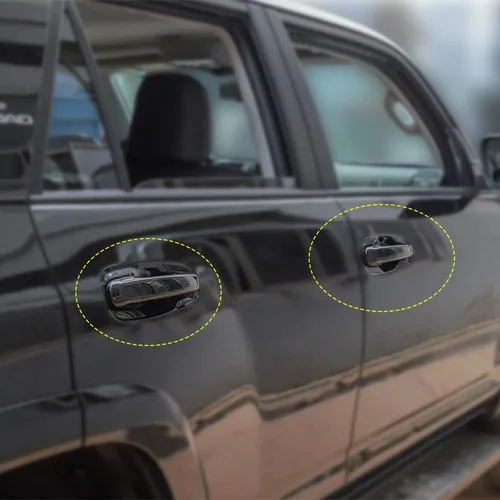 Vista 5 de Para 4runner Cubierta de manija de puerta para Toyota 4runner Pro 4WD N280 SUV 2017-2020 (sin agujeros de llave inteligentes, negro)