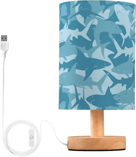 Vista 14 de Lámpara de mesa pintada Mariposa Diente de León con base de madera y pantalla de tela para mesita de noche, lámpara de escritorio para recámara