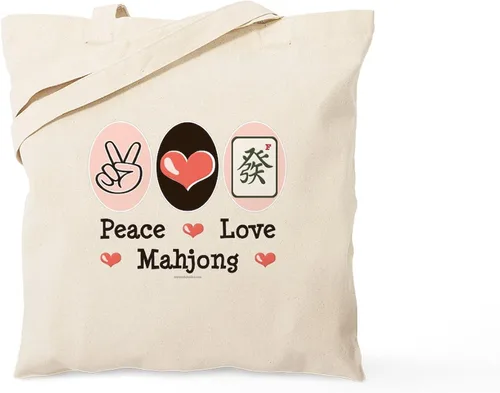 Vista 7 de CafePress MAHJOMG2 - Bolsa de lona reutilizable color beige, Caqui, S