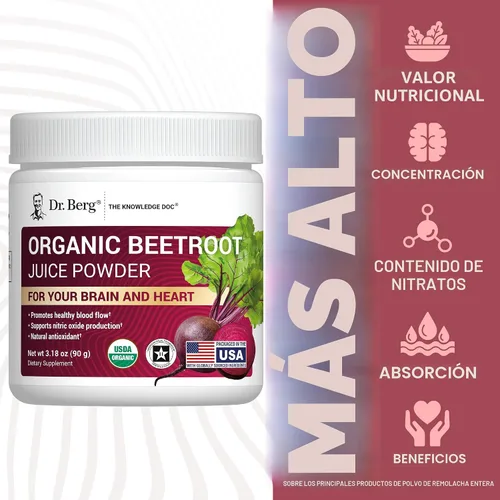 Vista 6 de Dr. Berg Polvo de Remolacha Orgánica Cruda de Raíces de Remolacha Reales Cultivadas en la Tierra – Polvo de Raíz de Remolacha Orgánica Certificado